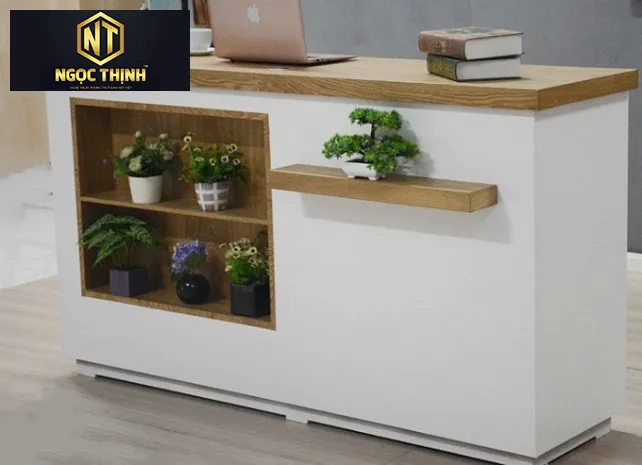 Xưởng Nội Thất Ngọc Thịnh - Quầy thu ngân kết hợp kệ hiện đại & sang trọng